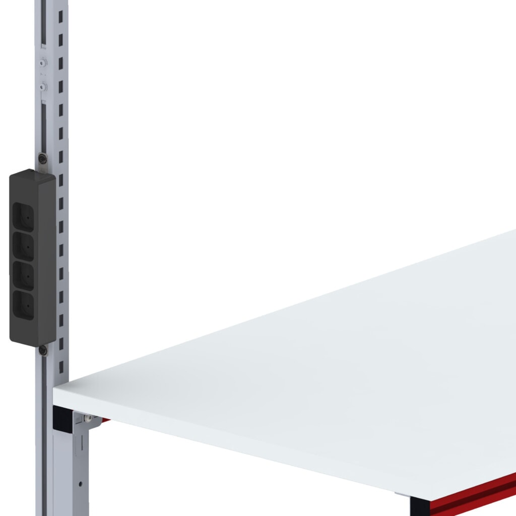 Prise multiple 4 voies pour les Rocholz tables d’emballage système FLEX, noire Illustration du produit: Prise multiple 4 voies pour les Rocholz tables d’emballage système FLEX, noire