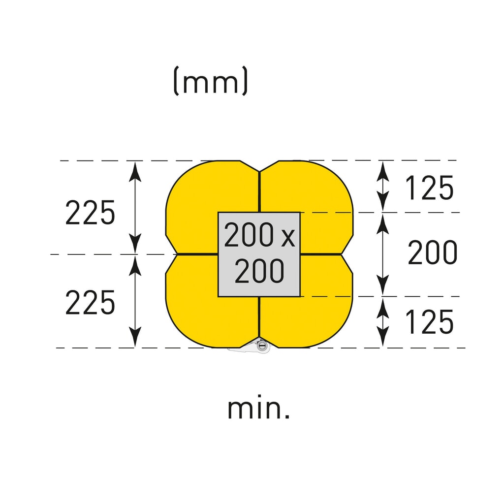 N° de l'image du produit 7 : Protection anticollision MORAVIA, hauteur 1 100 mm, pour dimensions de colonnes (l x P) 200-300 x 200-300 mm