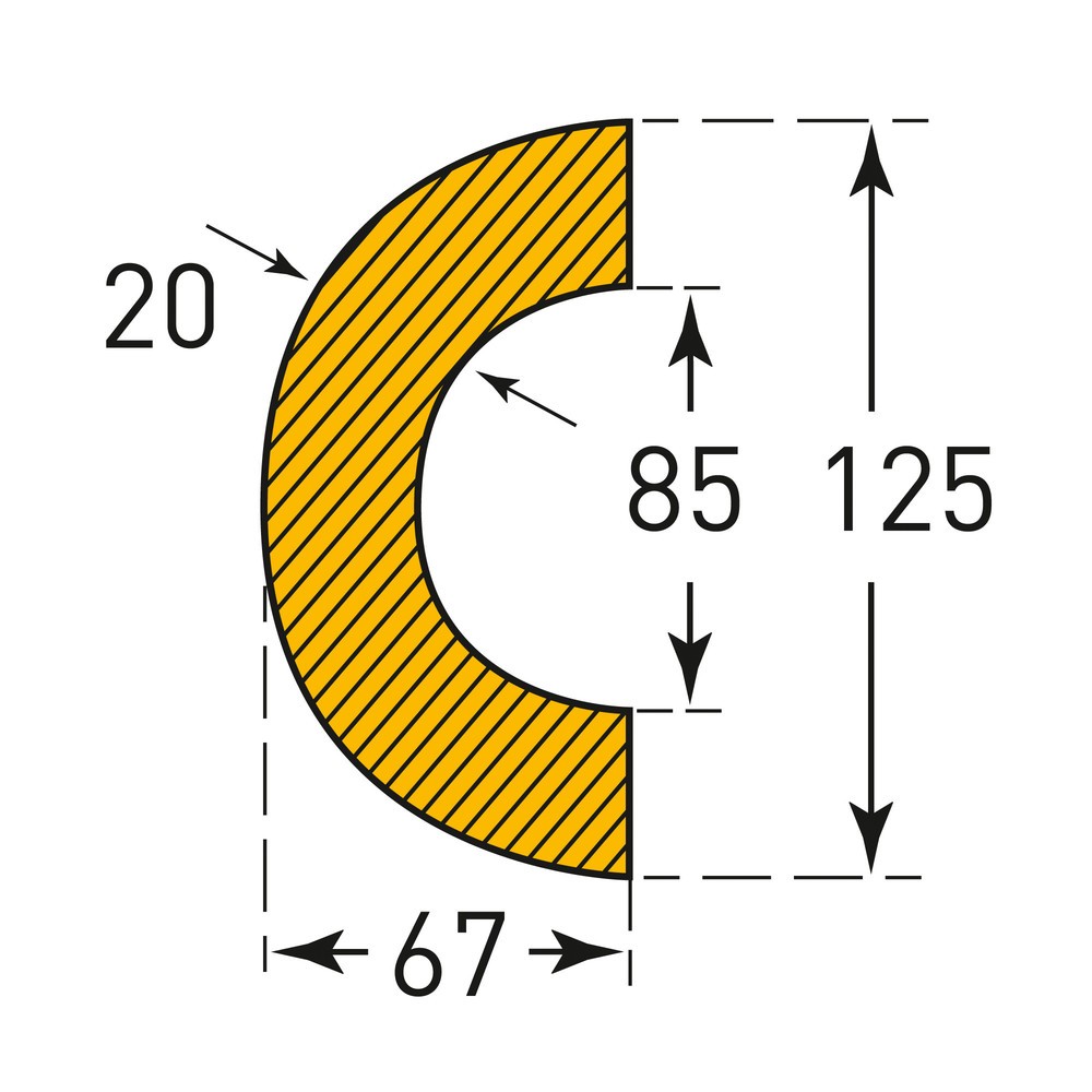 Numéro de l'image du produit 3: Protection contre les chocs pour tubes MORAVIA, semi-circulaire, magnétique, diamètre intérieur 85 mm, longueur 1 m