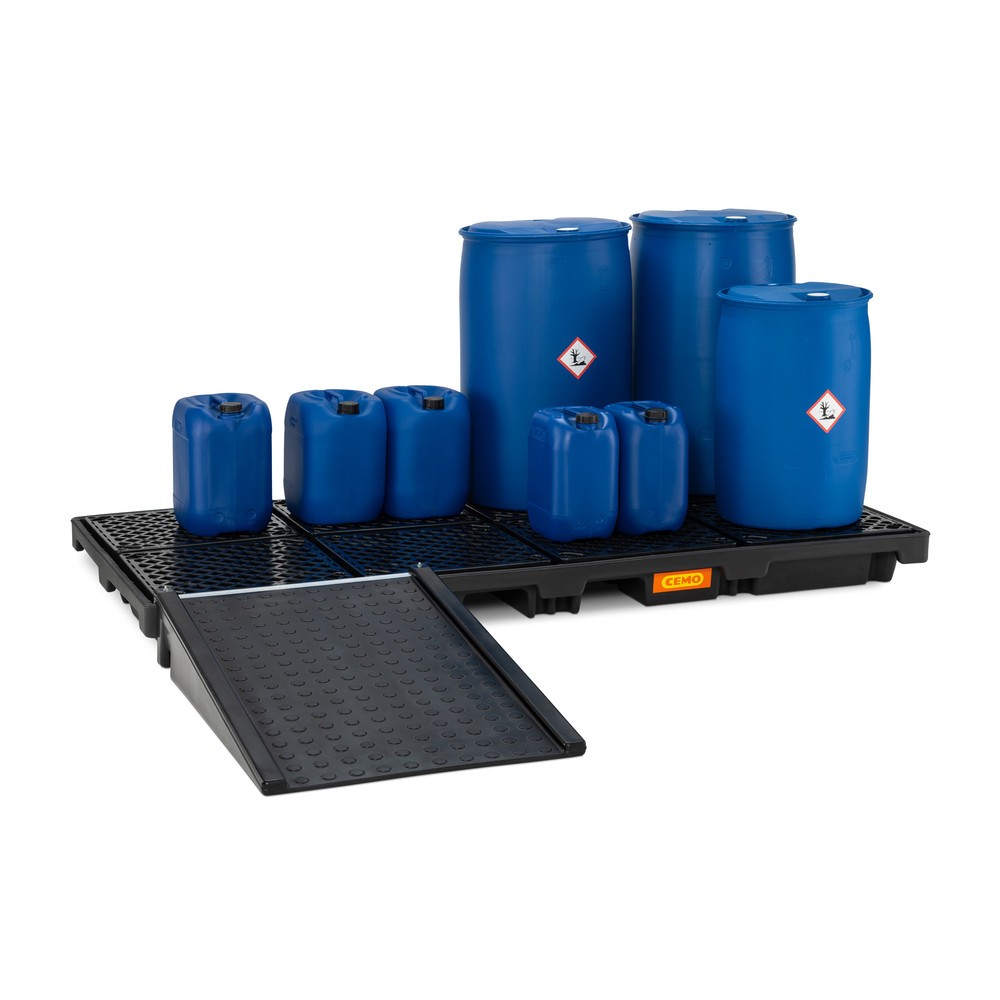 Numéro de l'image du produit 2: Rampe d'accès pour bac de récupération de fûts CEMO 270/8, HxlxP 200 x 800 x 1 250 mm, capacité de charge 300 kg