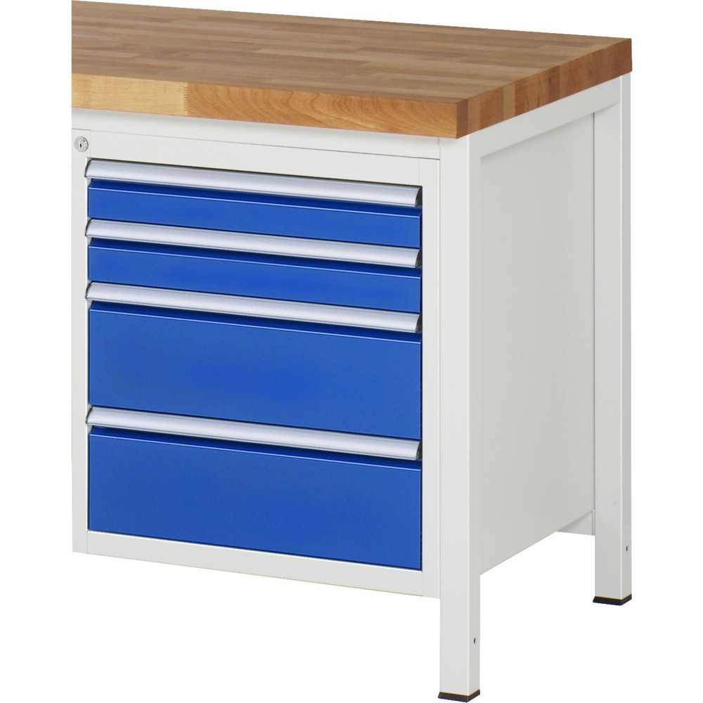 Numéro de l'image du produit 1: RAU Armoire à tiroirs Série 7000, caisson sous plateau, HxlxP 620 x 580 x 650 mm, 4 tiroirs 2 x 90, 2 x 180 mm