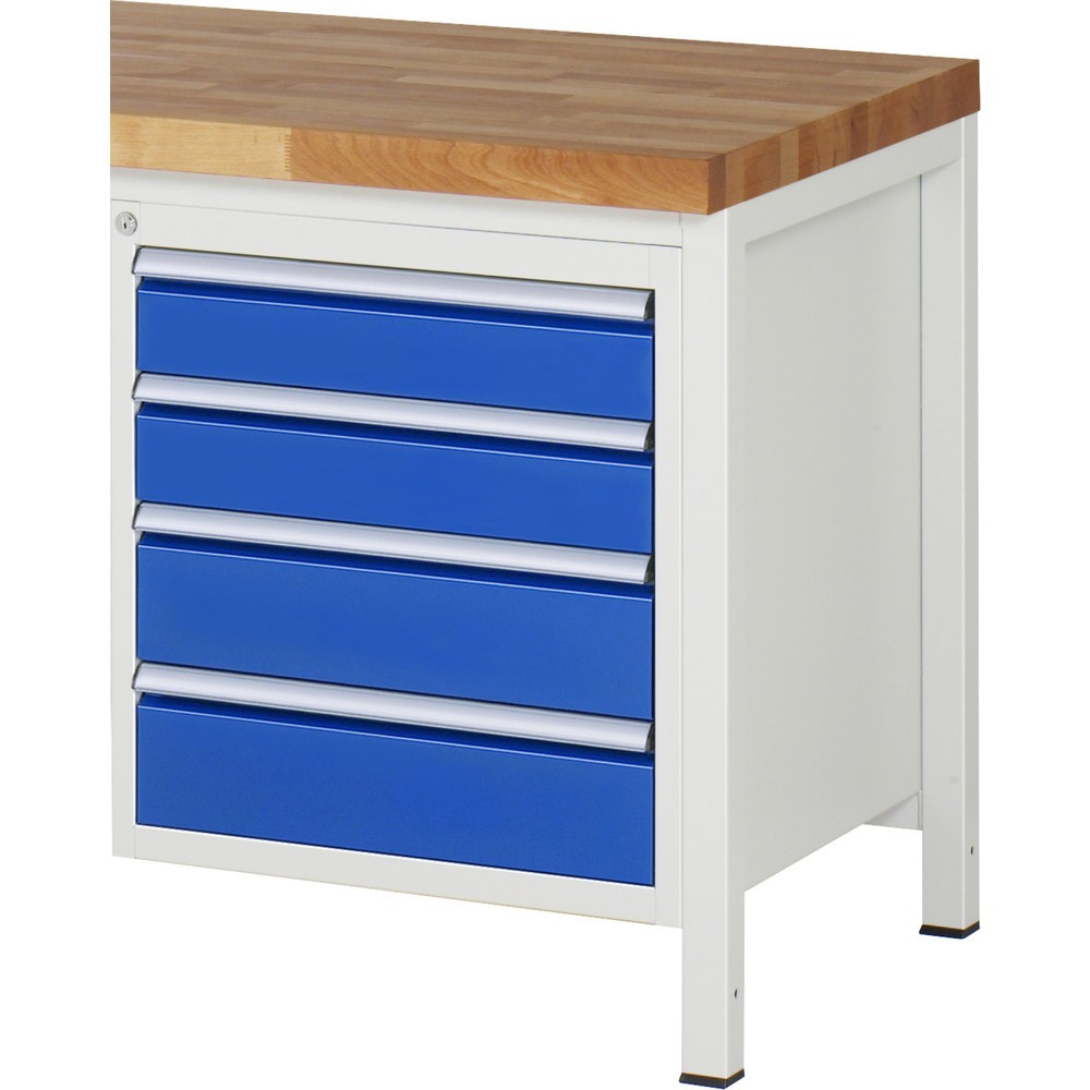 Illustration du produit: RAU Armoire à tiroirs Série 7000, caisson sous plateau, HxlxP 620 x 580 x 650 mm, 4 tiroirs 2 x 120, 2 x 150 mm