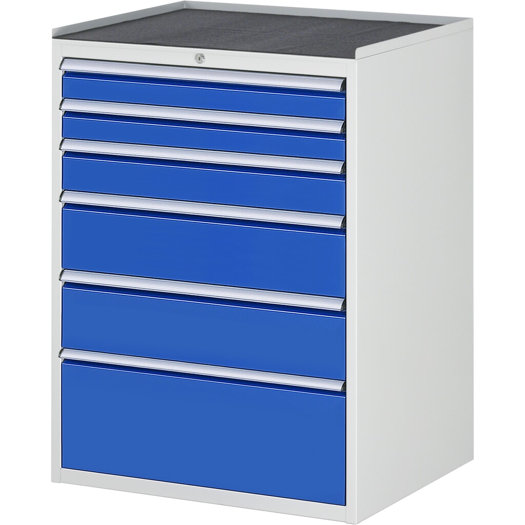 Illustration du produit: RAU Armoire à tiroirs série 7000, HxlxP 1 035 x 770 x 650 mm, avec 6 tiroirs taille XL, face supérieure en métal