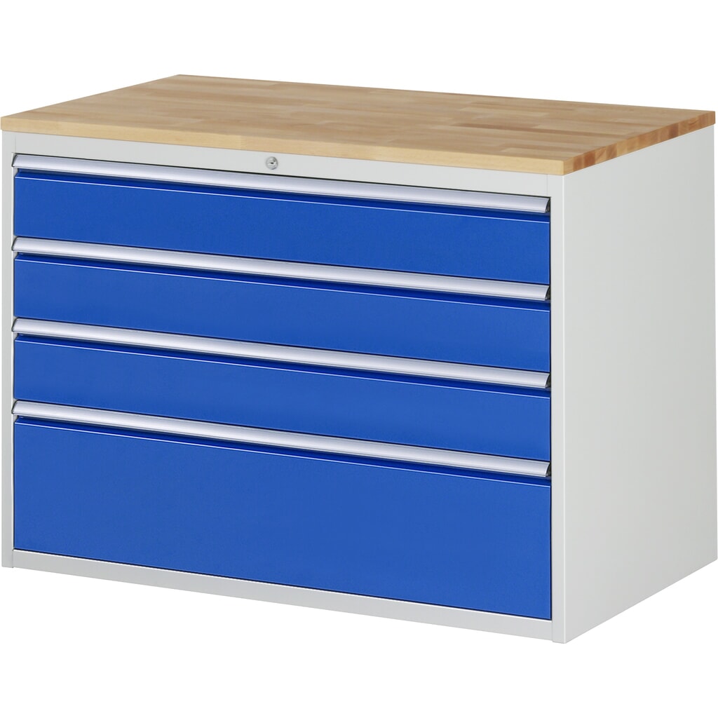 RAU Armoire à tiroirs série 7000, HxlxP 825 x 1 145 x 650 mm, avec 4 tiroirs taille XXL, face supérieure en hêtre Illustration du produit: RAU Armoire à tiroirs série 7000, HxlxP 825 x 1 145 x 650 mm, avec 4 tiroirs taille XXL, face supérieure en hêtre