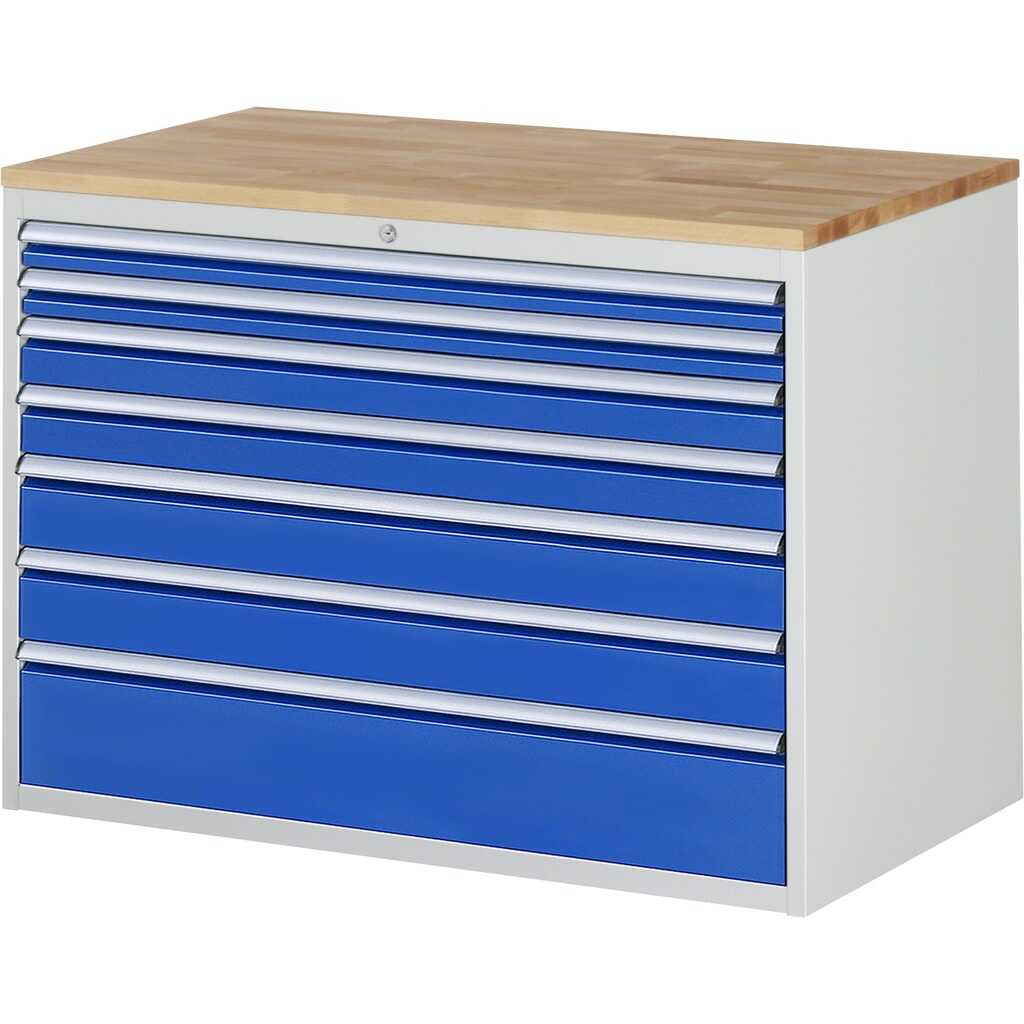 Illustration du produit: RAU Armoire à tiroirs série 7000, HxlxP 825 x 1 145 x 650 mm, avec 7 tiroirs taille XXL, face supérieure en hêtre