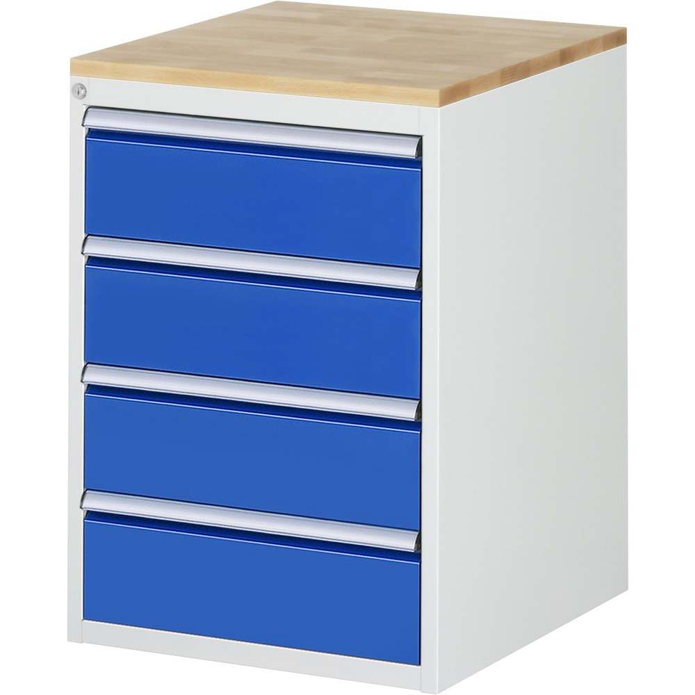Numéro de l'image du produit 1: RAU Armoire à tiroirs série 7000, HxlxP 825 x 580 x 650 mm, avec 4 tiroirs taille L, face supérieure en hêtre
