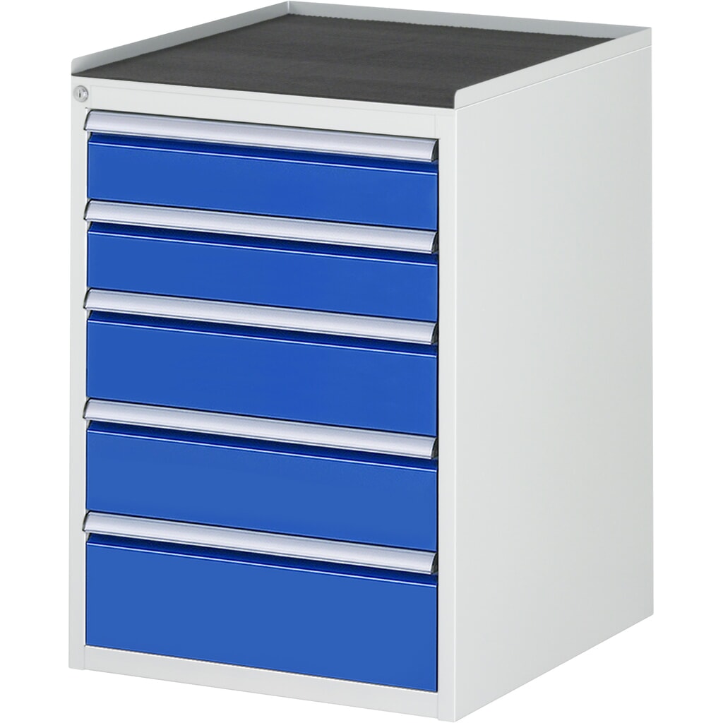Illustration du produit: RAU Armoire à tiroirs série 7000, HxlxP 825 x 580 x 650 mm, avec 5 tiroirs taille L, face supérieure en métal