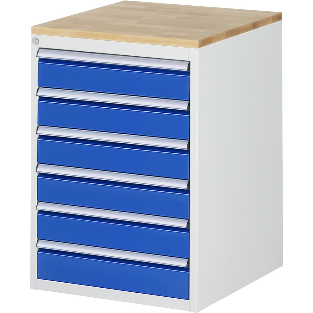 Numéro de l'image du produit 1: RAU Armoire à tiroirs série 7000, HxlxP 825 x 580 x 650 mm, avec 6 tiroirs taille L, face supérieure en hêtre