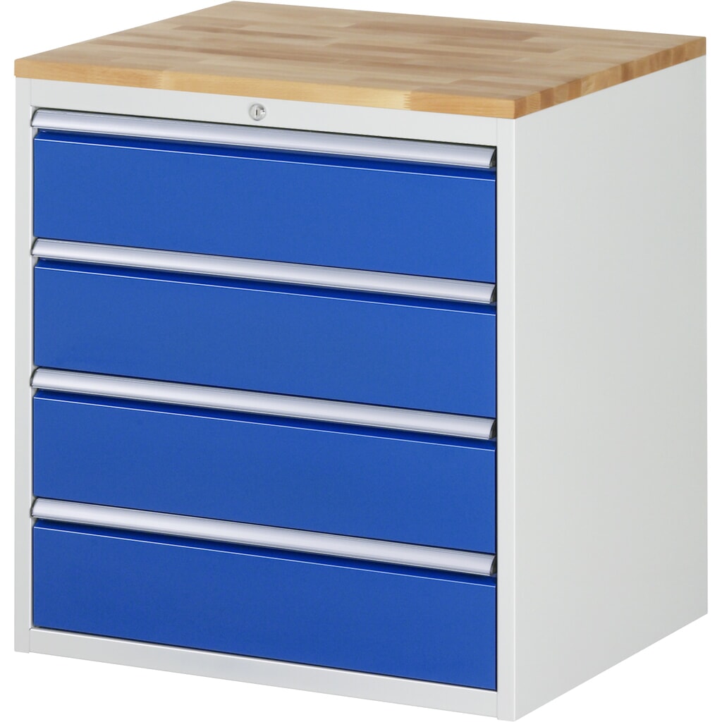 Illustration du produit: RAU Armoire à tiroirs série 7000, HxlxP 825 x 770 x 650 mm, avec 4 tiroirs taille XL, face supérieure en hêtre