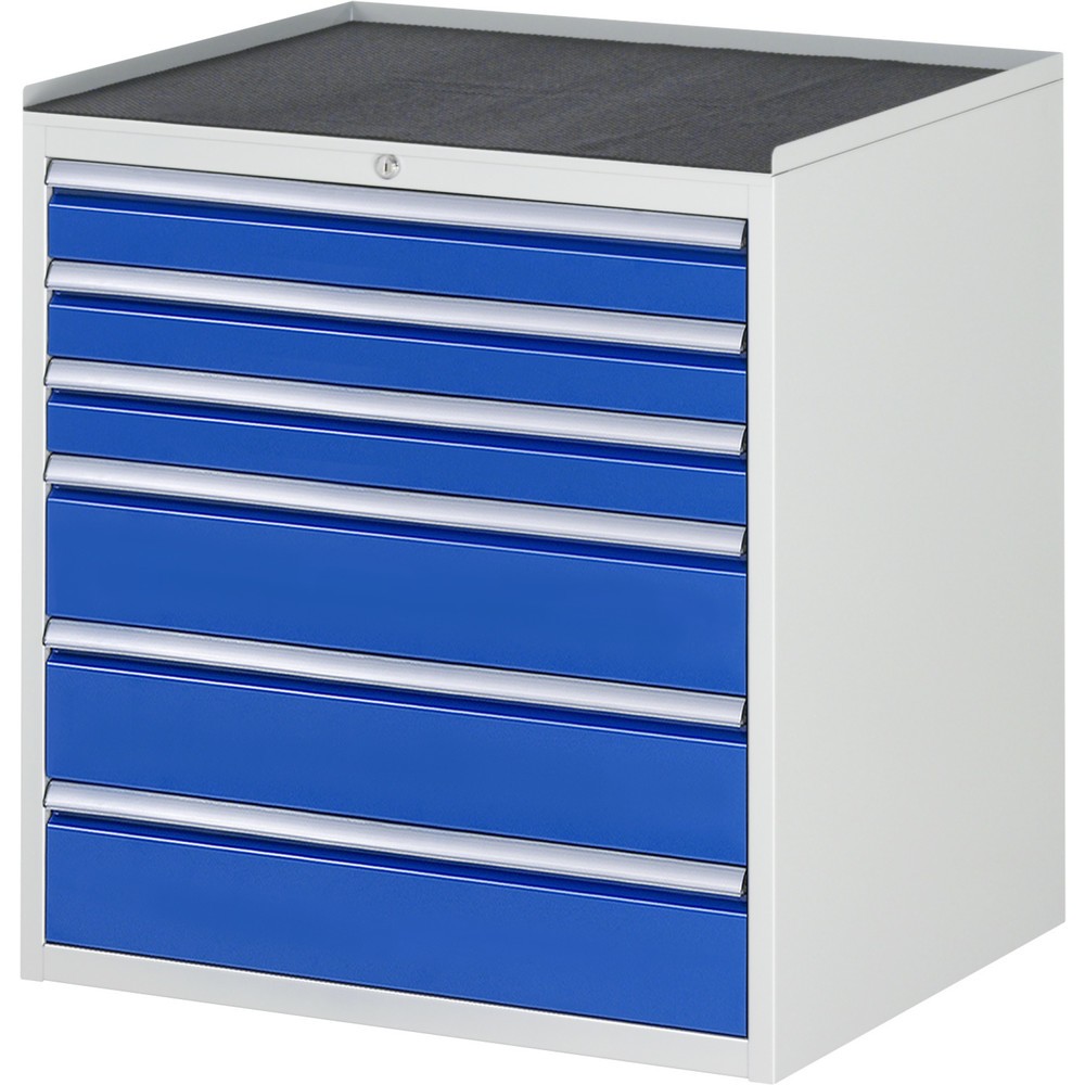 Illustration du produit: RAU Armoire à tiroirs Série 7000, HxlxP 825 x 770 x 650 mm, 6 tiroirs 3 x 90, 3 x 150 mm, plan de travail en métal