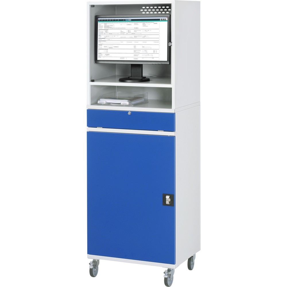 Numéro de l'image du produit 3: RAU Armoire informatique, boîtier d’écran, porte-clavier coulissant, porte battante, mobile