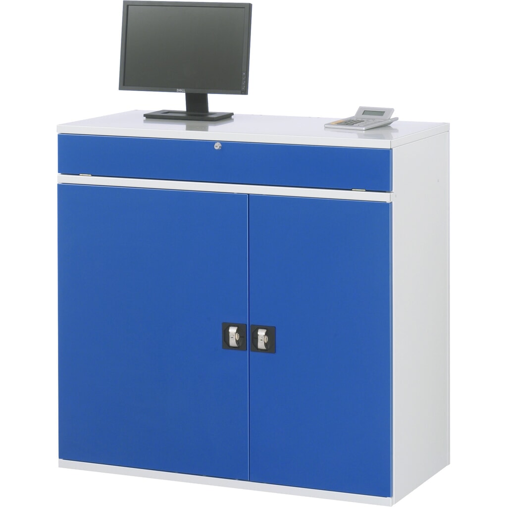 RAU Armoire informatique, porte-clavier coulissant, double porte battante, fixe N° de l'image du produit 3 : RAU Armoire informatique, porte-clavier coulissant, double porte battante, fixe
