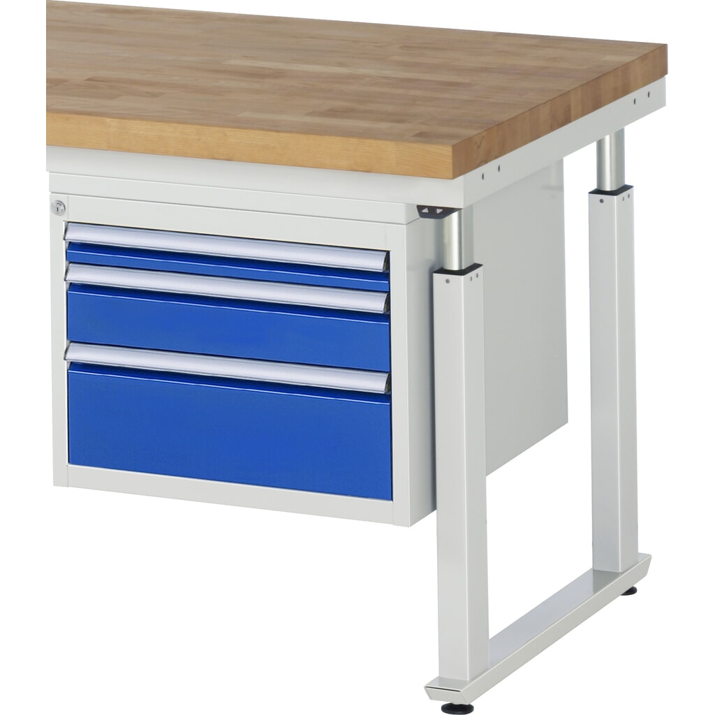N° de l'image du produit 1 : RAU Caisson sous plateau série 7000, HxlxP 440 x 580 x 650 mm pour établi série adlatus 600, avec 3 tiroirs