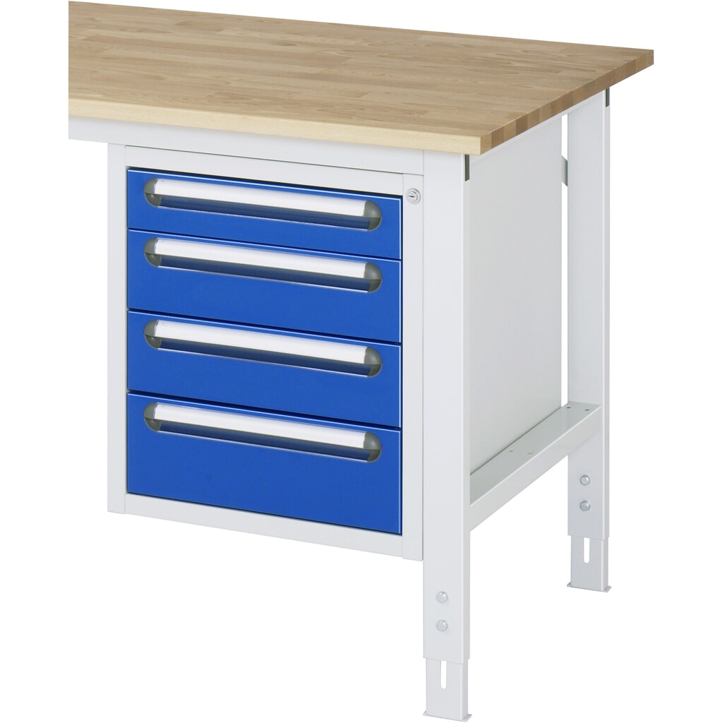RAU Caisson sous plateau pour table pour poste de travail série Tom HxlxP 545 x 480 x 600 mm, avec 4 tiroirs N° de l'image du produit 2 : RAU Caisson sous plateau pour table pour poste de travail série Tom HxlxP 545 x 480 x 600 mm, avec 4 tiroirs