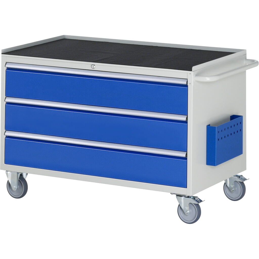 Illustration du produit: RAU Servante d'atelier série 7000, HxlxP 795 x 1 145 x 650 mm, avec 3 tiroirs taille XXL, surface métallique