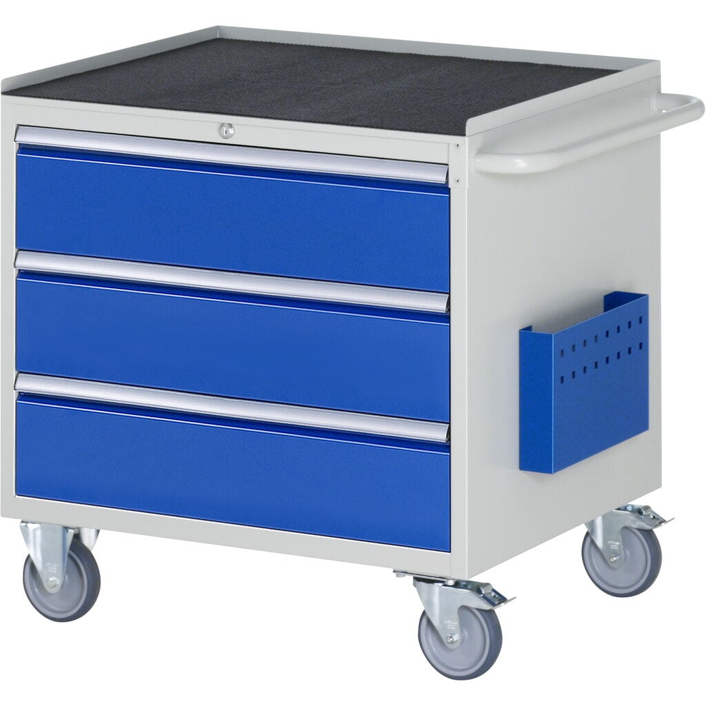 Illustration du produit: RAU Servante d'atelier série 7000, HxlxP 795 x 770 x 650 mm, avec 3 tiroirs taille XL, surface métallique