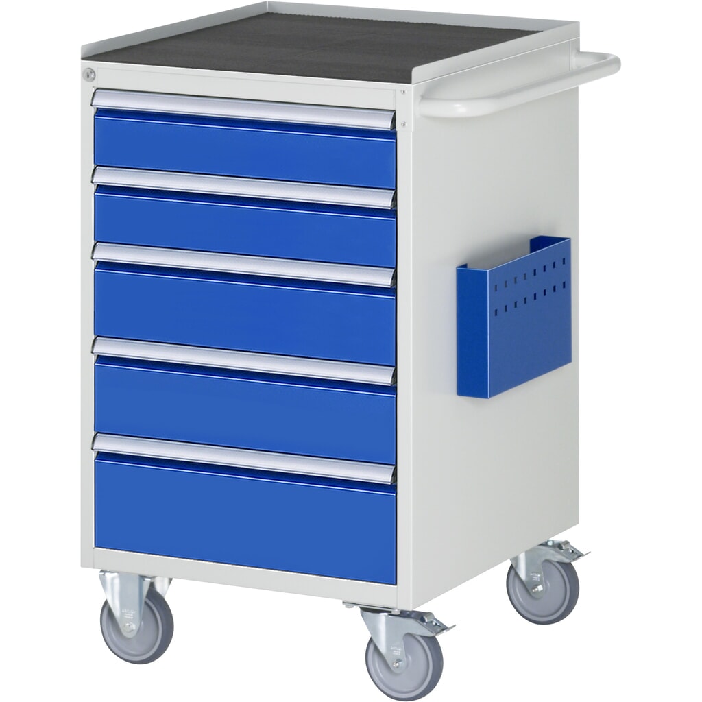 RAU Servante d'atelier série 7000, HxlxP 975 x 580 x 650 mm, avec 5 tiroirs taille L, surface métallique Illustration du produit: RAU Servante d'atelier série 7000, HxlxP 975 x 580 x 650 mm, avec 5 tiroirs taille L, surface métallique