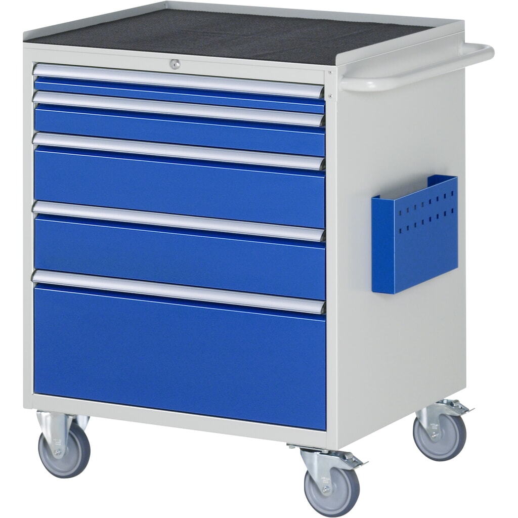 Illustration du produit: RAU Servante d'atelier série 7000, HxlxP 975 x 770 x 650 mm, avec 5 tiroirs taille XL, surface métallique
