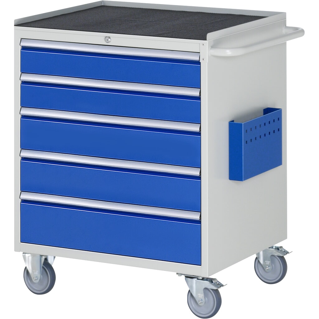RAU Servante d'atelier série 7000, HxlxP 975 x 770 x 650 mm, avec 5 tiroirs taille XL, surface métallique Illustration du produit: RAU Servante d'atelier série 7000, HxlxP 975 x 770 x 650 mm, avec 5 tiroirs taille XL, surface métallique