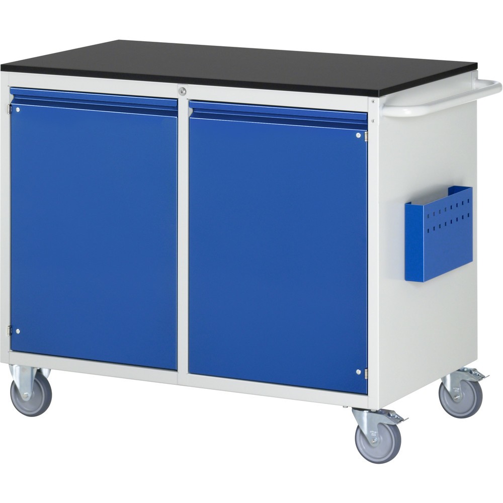Numéro de l'image du produit 1: RAU Chariot de montage Série 7000, HxlxP 970 x 1 145 x 650 mm, 2 portes battantes, plan de travail mélaminé, baguette-poignée intégrée