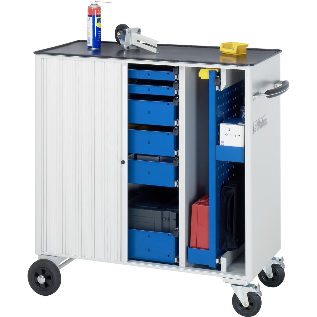RAU Chariot pour outils série adlatus, HxLxP 1 080 x 1 025 x 520 mm, 6 tiroirs 2 x 40, 3 x 105, 1 x 130 mm, Plan de travail en métal N° de l'image du produit 2 : RAU Chariot pour outils série adlatus, HxLxP 1 080 x 1 025 x 520 mm, 6 tiroirs 2 x 40, 3 x 105, 1 x 130 mm, Plan de travail en métal