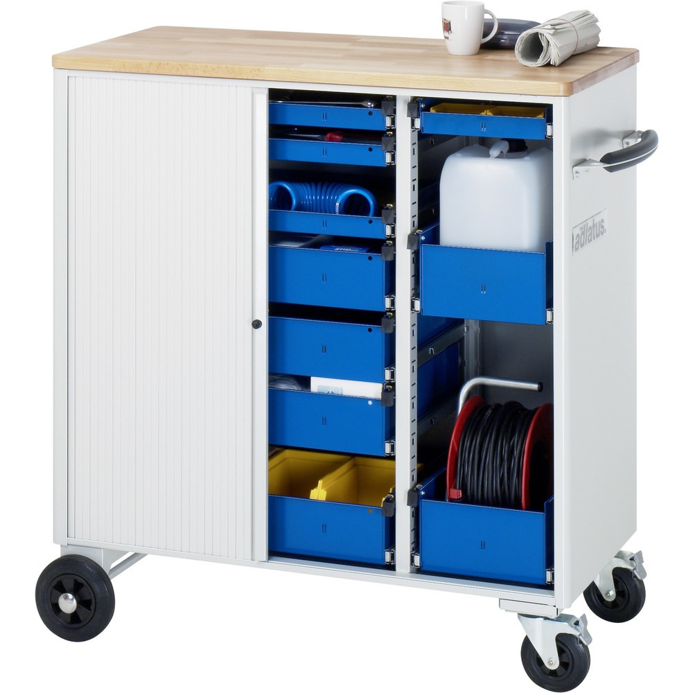 Numéro de l'image du produit 3: RAU Chariot pour outils série adlatus, HxLxP 1 080 x 1 025 x 520 mm, 10 tiroirs 4 x 65, 4 x 130, 2 x 150 mm, Plan de travail en hêtre
