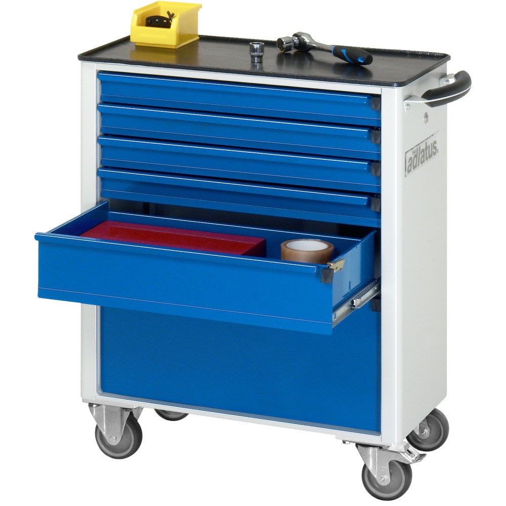 Numéro de l'image du produit 1: RAU Chariot pour outils série adlatus 700, HxLxP 860 x 700 x 350 mm, 6 tiroirs 4 x 65, 1 x 130, 1 x 260 mm, Plan de travail en métal