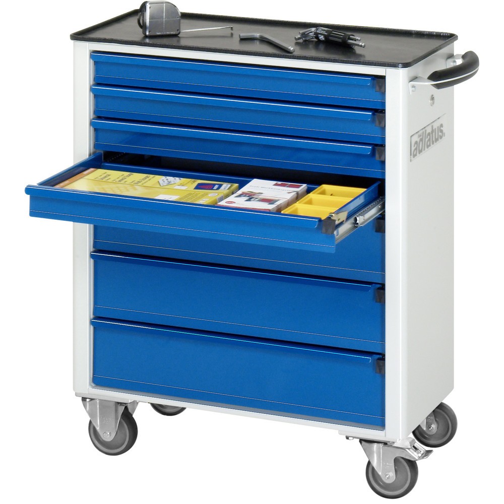 Numéro de l'image du produit 1: RAU Chariot pour outils série adlatus 700, HxLxP 860 x 700 x 350 mm, 7 tiroirs 4 x 65, 3 x 130 mm, Plan de travail en métal