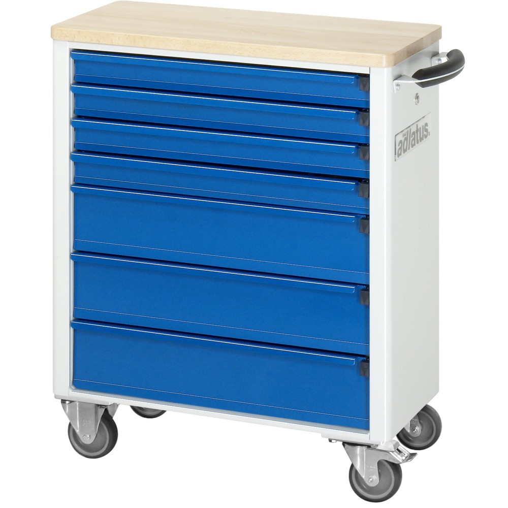 Numéro de l'image du produit 3: RAU Chariot pour outils série adlatus 700, HxLxP 860 x 700 x 350 mm, 7 tiroirs 4 x 65, 3 x 130 mm, Plan de travail en hêtre