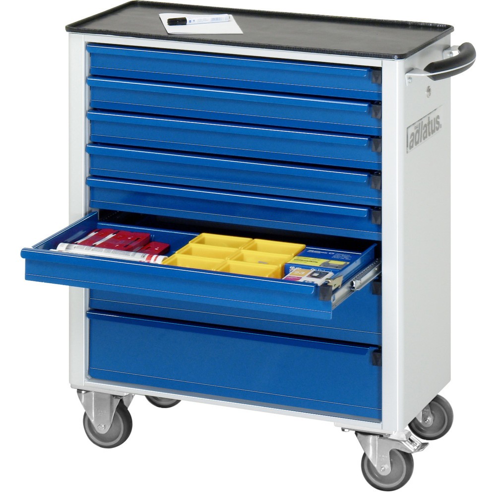 Numéro de l'image du produit 1: RAU Chariot pour outils série adlatus 700, HxLxP 860 x 700 x 350 mm, 8 tiroirs 6 x 65, 2 x 130 mm, Plan de travail en métal