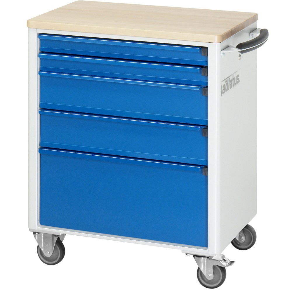 Numéro de l'image du produit 3: RAU Chariot pour outils série adlatus 700, HxLxP 860 x 700 x 510 mm, 5 tiroirs 2 x 65, 2 x 130, 1 x 260 mm, Plan de travail en hêtre