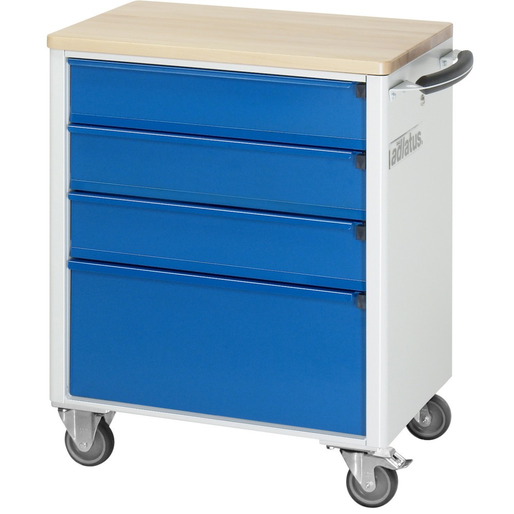 Numéro de l'image du produit 3: RAU Chariot pour outils série adlatus 700, HxLxP 860 x 700 x 510 mm, 4 tiroirs 3 x 130, 1 x 260 mm, Plan de travail en hêtre