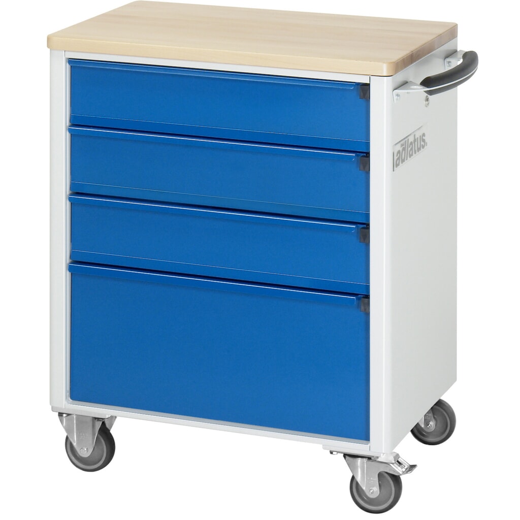 RAU Chariot pour outils série adlatus 700, HxLxP 860 x 700 x 510 mm, 4 tiroirs 3 x 130, 1 x 260 mm, Plan de travail en hêtre N° de l'image du produit 4 : RAU Chariot pour outils série adlatus 700, HxLxP 860 x 700 x 510 mm, 4 tiroirs 3 x 130, 1 x 260 mm, Plan de travail en hêtre