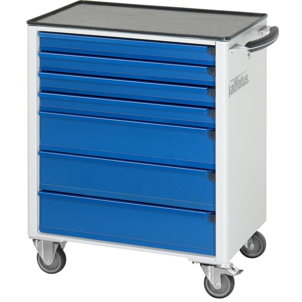 N° de l'image du produit 2 : RAU Chariot pour outils série adlatus 700, HxLxP 860 x 700 x 510 mm, 7 tiroirs 4 x 130, 3 x 260 mm, Plan de travail en métal