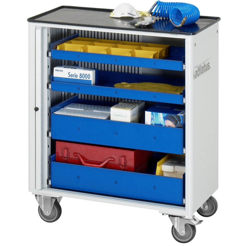 Numéro de l'image du produit 1: RAU Chariot pour outils série adlatus 700, HxLxP 860 x 725 x 400 mm, 4 tiroirs 2 x 40, 2 x 105 mm, Plan de travail en métal