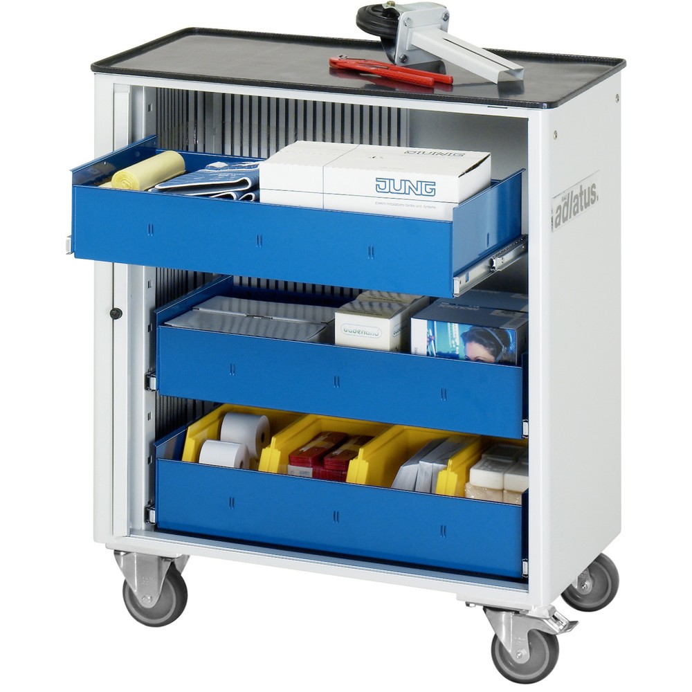 Numéro de l'image du produit 1: RAU Chariot pour outils série adlatus 700, HxLxP 860 x 725 x 400 mm, 3 tiroirs 3 x 105 mm, Plan de travail en métal