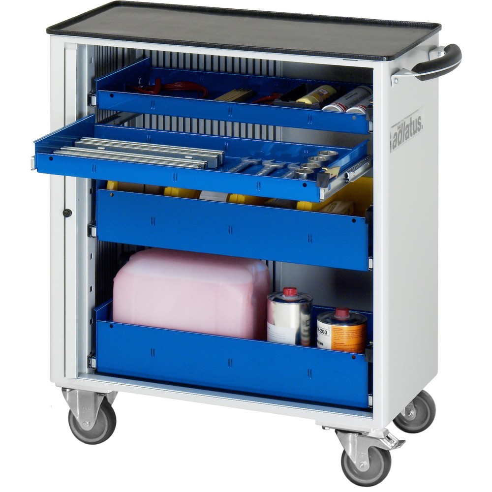 Numéro de l'image du produit 1: RAU Chariot pour outils série adlatus 700, HxLxP 860 x 725 x 400 mm, 4 tiroirs 2 x 40, 2 x 105 mm, Plan de travail en métal