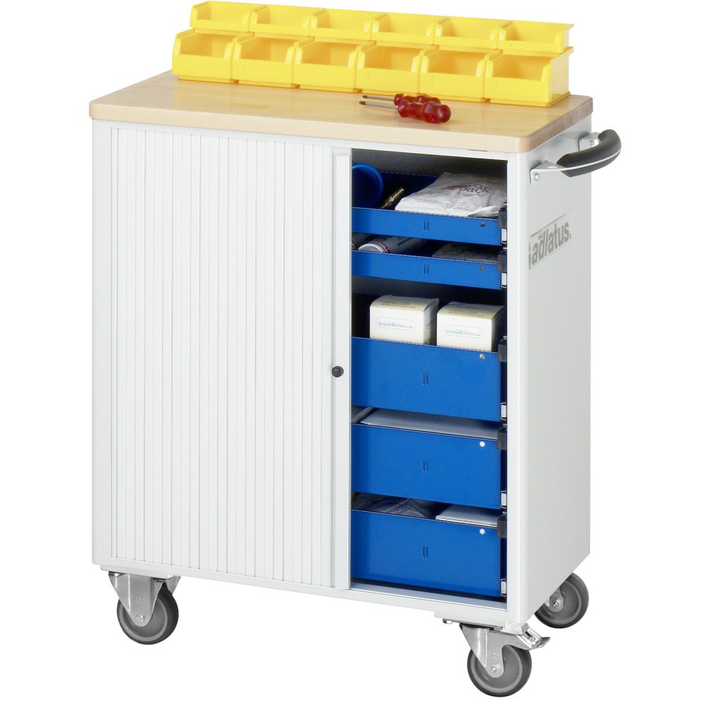 Numéro de l'image du produit 4: RAU Chariot pour outils série adlatus 700, HxLxP 860 x 725 x 400 mm, 5 tiroirs 2 x 40, 3 x 105 mm, Plan de travail en hêtre