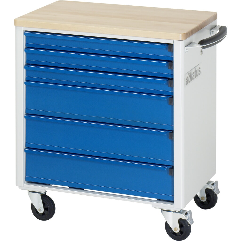 N° de l'image du produit 4 : RAU Chariot pour outils série adlatus 700, HxLxP 790 x 700 x 510 mm, 6 tiroirs 3 x 65, 3 x 130 mm, Plan de travail en hêtre