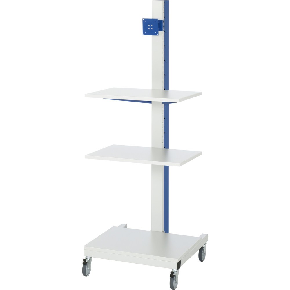 Numéro de l'image du produit 1: RAU Colonne porte-PC, HxlxP 1 770 x 650 x 650 mm, avec support pour écran plat et jeu de roulettes