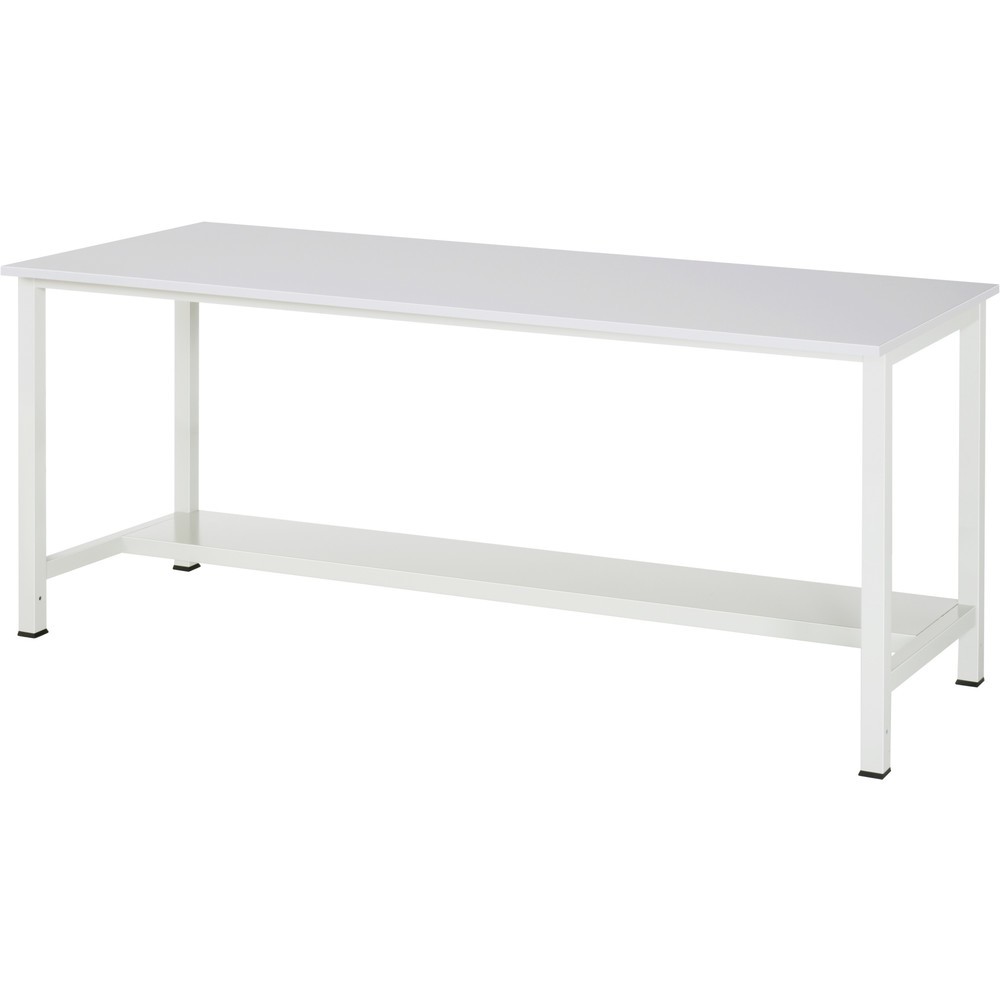 Illustration du produit: RAU Établi 900 avec tablette profondeur 320 mm, HxlxP 825 x 2 500 x 800 mm, Plan de travail avec revêtement mélaminé EGB