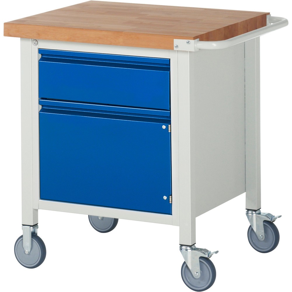 Numéro de l'image du produit 1: RAU Établi mobile série 8000, 1 caisson, 1 porte battante, HxlxP 880 x 750 x 700 mm, 1 tiroir 1 x 180 mm, capacité de charge des tiroirs 100 kg