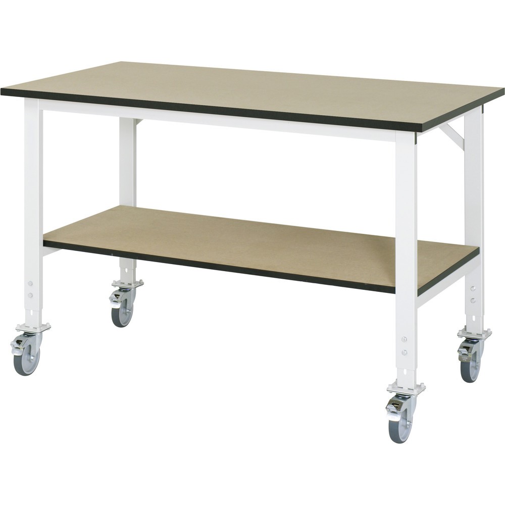 Numéro de l'image du produit 1: RAU Table de travail mobile réglable en hauteur Série TOM, HxlxP 760-1 080 x 1 500 x 800 mm, plan de travail en MDF
