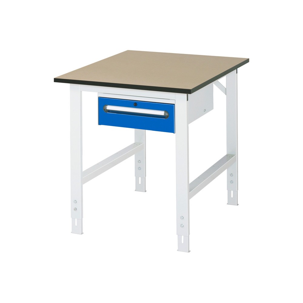 Numéro de l'image du produit 1: RAU Établi réglable en hauteur série TOM, HxlxP 760-1 080 x 750 x 1 000 mm, 1 tiroir, Plan de travail en MDF