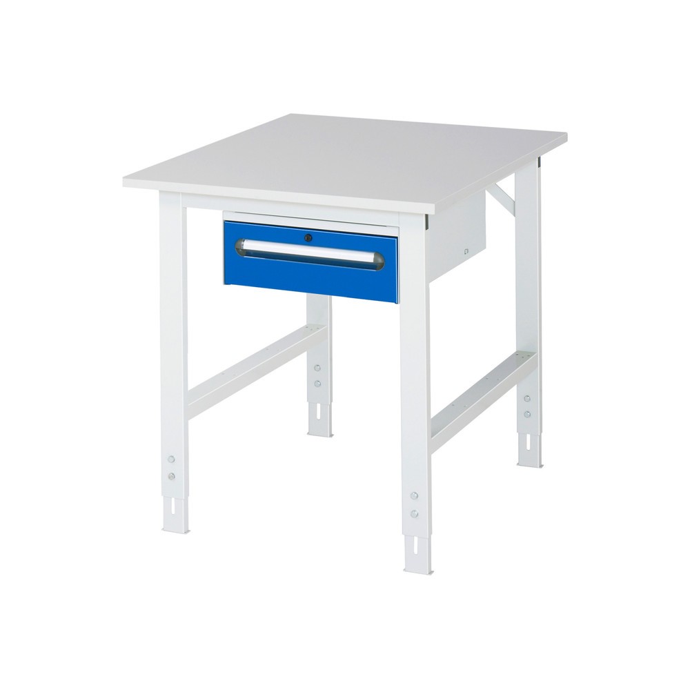 Numéro de l'image du produit 1: RAU Table de travail réglable en hauteur Série TOM, HxlxP 760-1 080 x 750 x 1 000 mm, 1 tiroir, plan de travail avec revêtement en mélamine