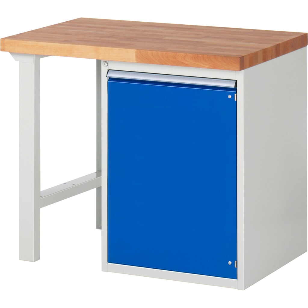 RAU Établi série 7000, 1 caisson, HxlxP 840 x 1 000 x 700 mm, 1 porte battante, 1 tablette N° de l'image du produit 1 : RAU Établi série 7000, 1 caisson, HxlxP 840 x 1 000 x 700 mm, 1 porte battante, 1 tablette