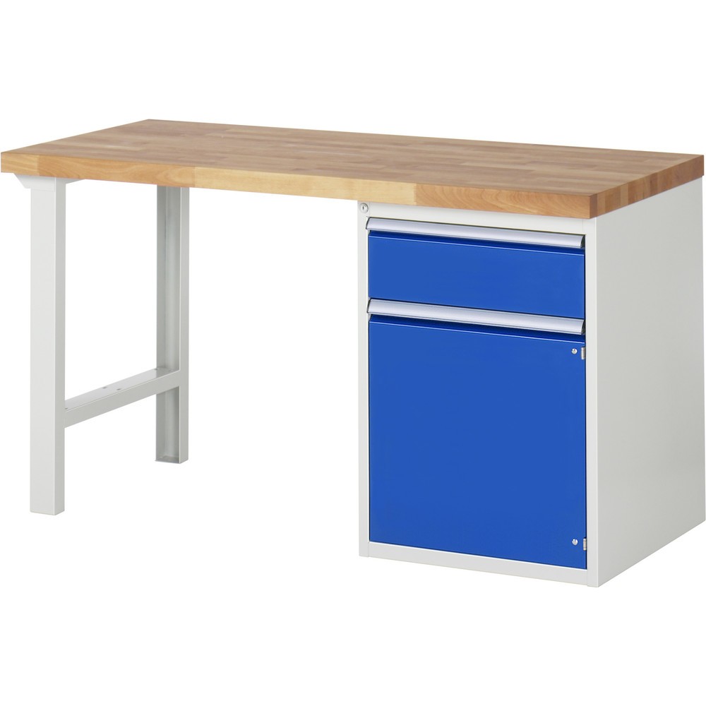 Numéro de l'image du produit 1: RAU Établi série 7000, 1 caisson, HxlxP 890 x 1 500 x 700 mm, 1 tiroir extractible à 100 %, 1 porte battante, 1 tablette