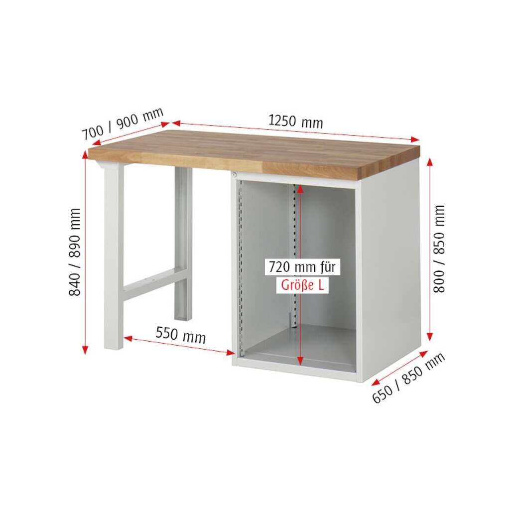 RAU Établi série 7000, 1 caisson, HxlxP 840 x 1 250 x 700 mm, 6 tiroirs extractibles à 90 % 3 x 90, 3 x 150 mm, capacité de charge des tiroirs 100 kg N° de l'image du produit 5 : RAU Établi série 7000, 1 caisson, HxlxP 840 x 1 250 x 700 mm, 6 tiroirs extractibles à 90 % 3 x 90, 3 x 150 mm, capacité de charge des tiroirs 100 kg