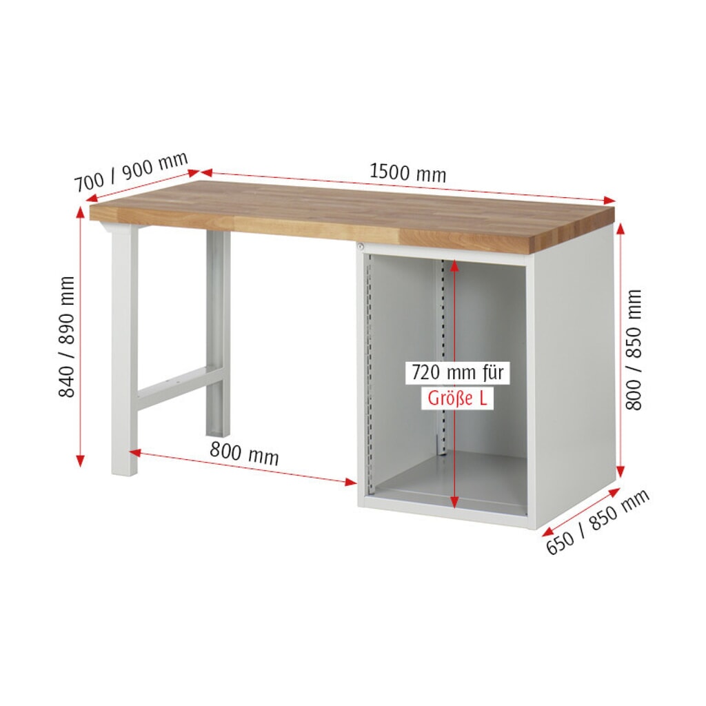 RAU Établi série 7000, 1 caisson, HxlxP 890 x 1 500 x 700 mm, 5 tiroirs extractibles à 100% 2 x 120, 2 x 150, 1 x 180 mm, capacité de charge des tiroirs 100 kg N° de l'image du produit 8 : RAU Établi série 7000, 1 caisson, HxlxP 890 x 1 500 x 700 mm, 5 tiroirs extractibles à 100% 2 x 120, 2 x 150, 1 x 180 mm, capacité de charge des tiroirs 100 kg