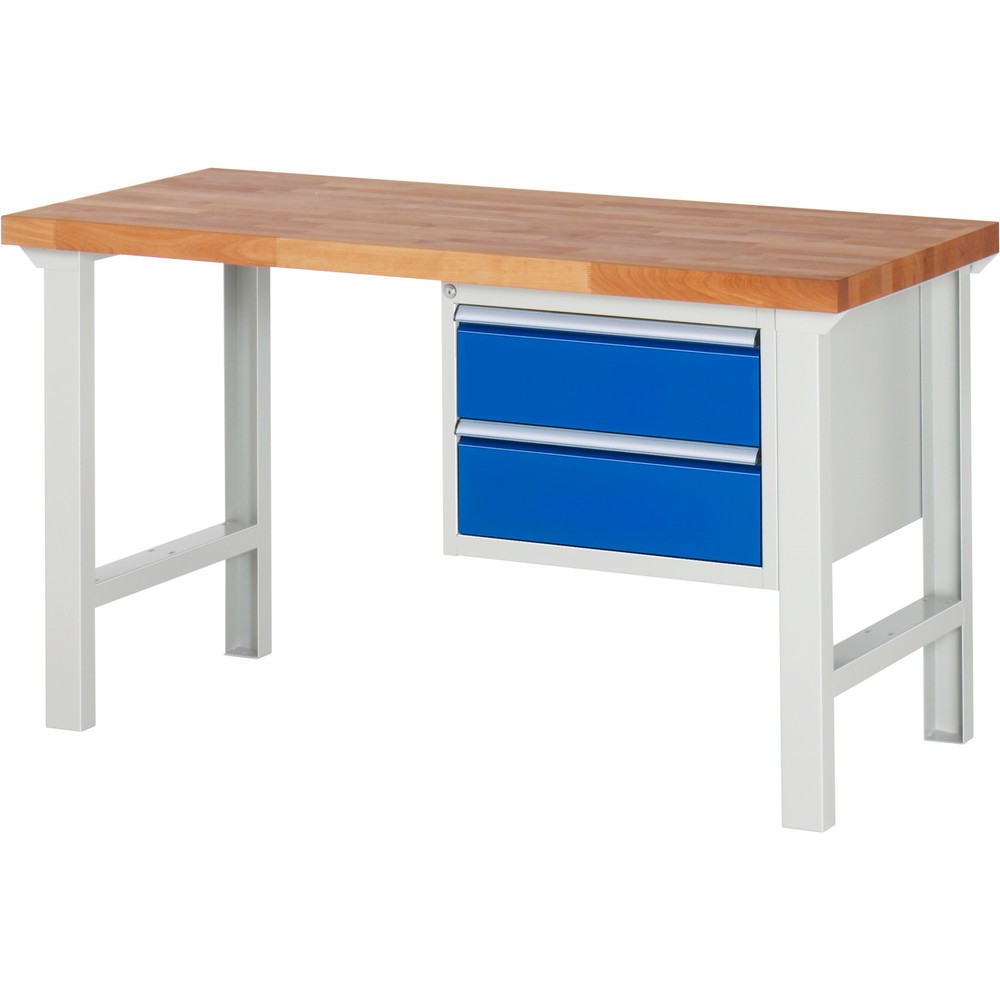 Numéro de l'image du produit 1: RAU Établi série 7000, 1 caisson, HxlxP 840 x 1 500 x 700 mm, 2 tiroirs extractibles à 90 % 2 x 180 mm